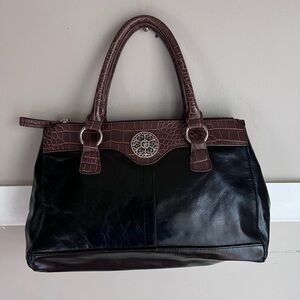 Giani Bernini Black and Brown Shoulder Bag